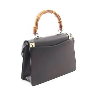 Gucci Lilith Bamboo Coral Snake Leather Handbag Black Multicolor